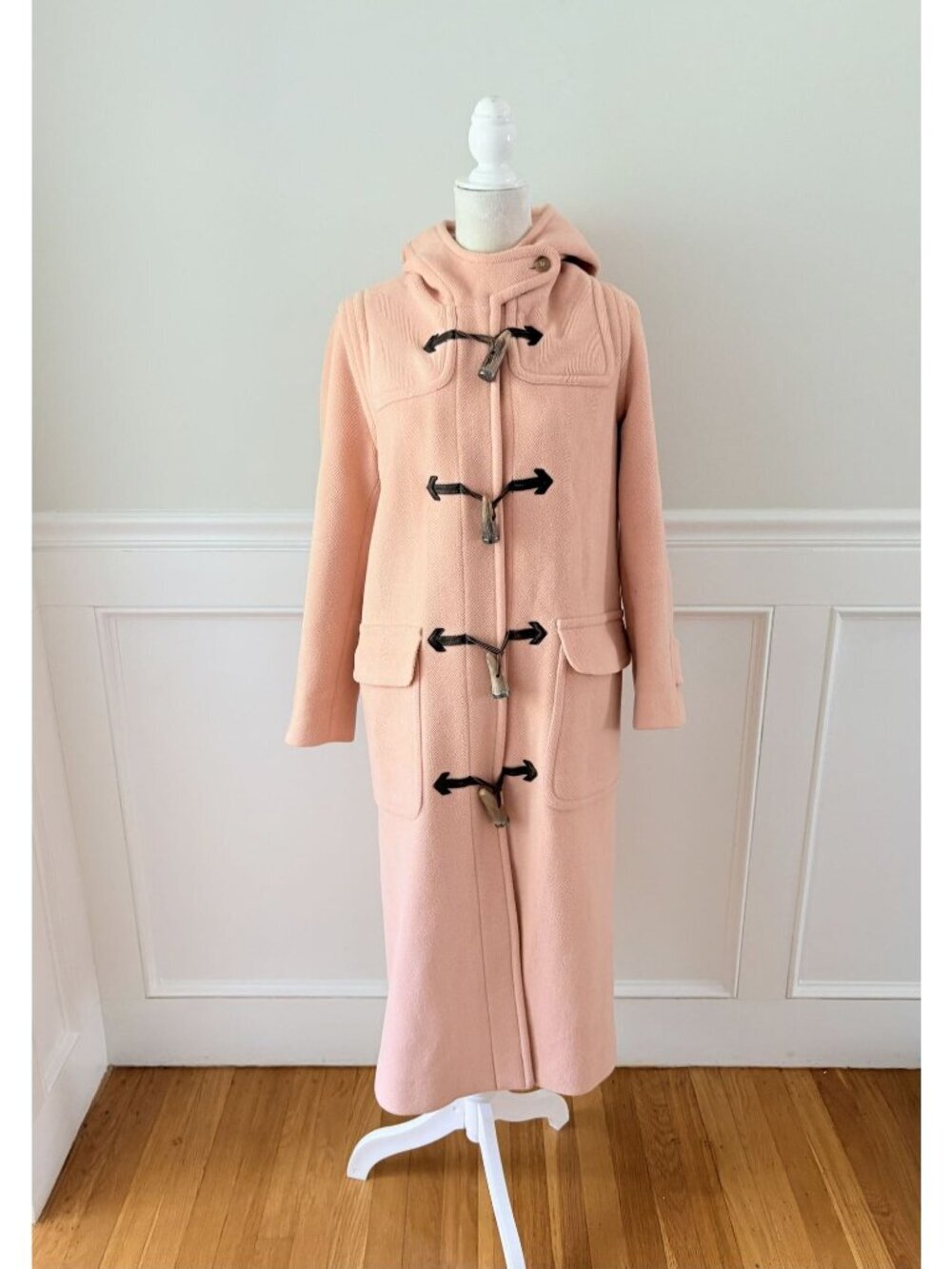 Vintage Holland & Holland Pink Wool Toggle Coat Made in Italy M